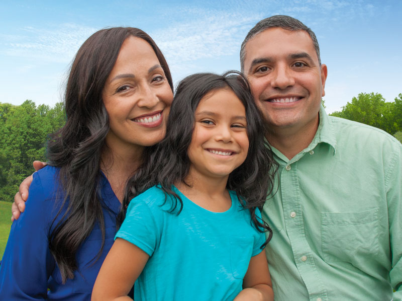 mother, father and daughter